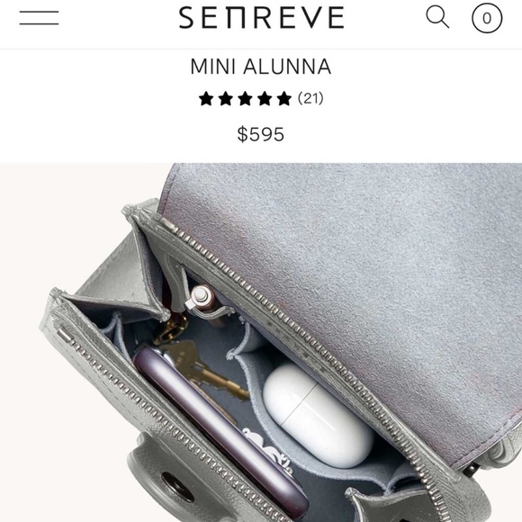 NWT Senreve Alunna Mini Pebbled Convertible Backpack Satchel Bag in Dove Gray - Picture 15 of 15